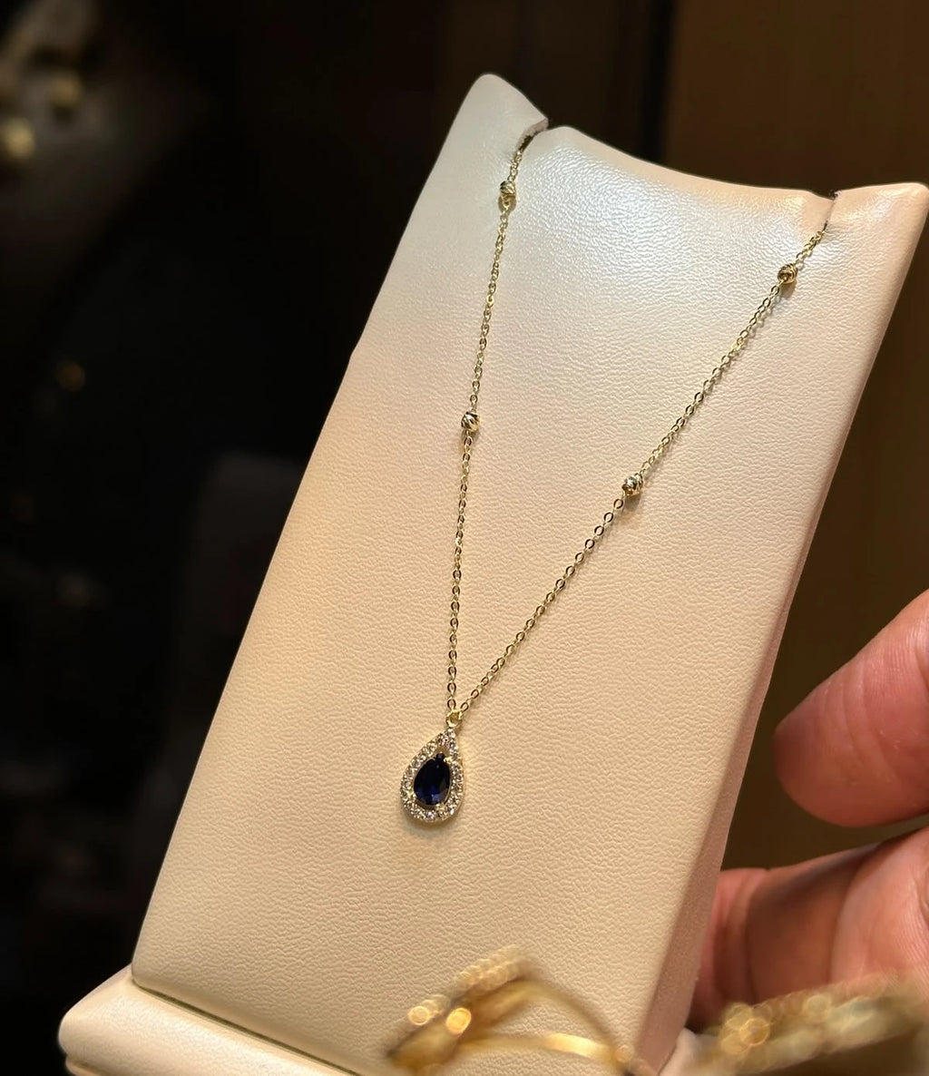 Chaine Bleu Love OR 18K