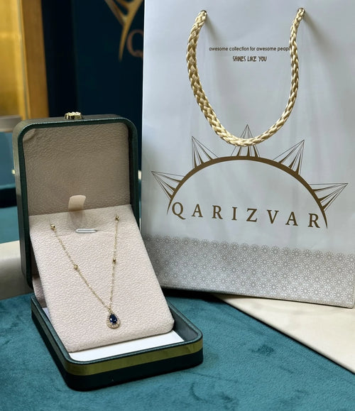 Chaine Bleu Love OR 18K